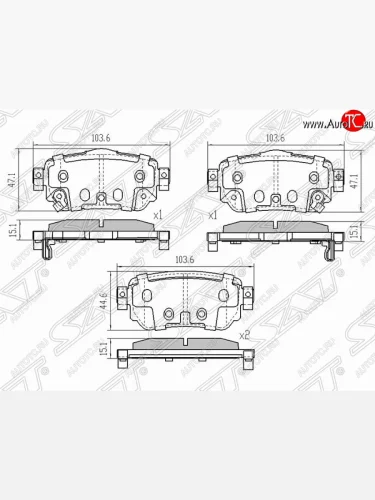 Колодки тормозные задние SAT Nissan X-trail 3 T32 рестайлинг (2017-2022)