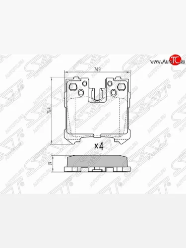 Колодки тормозные задние SAT Toyota RAV4 XA30 5 дв. удлиненный 2-ой рестайлинг (2010-2013)