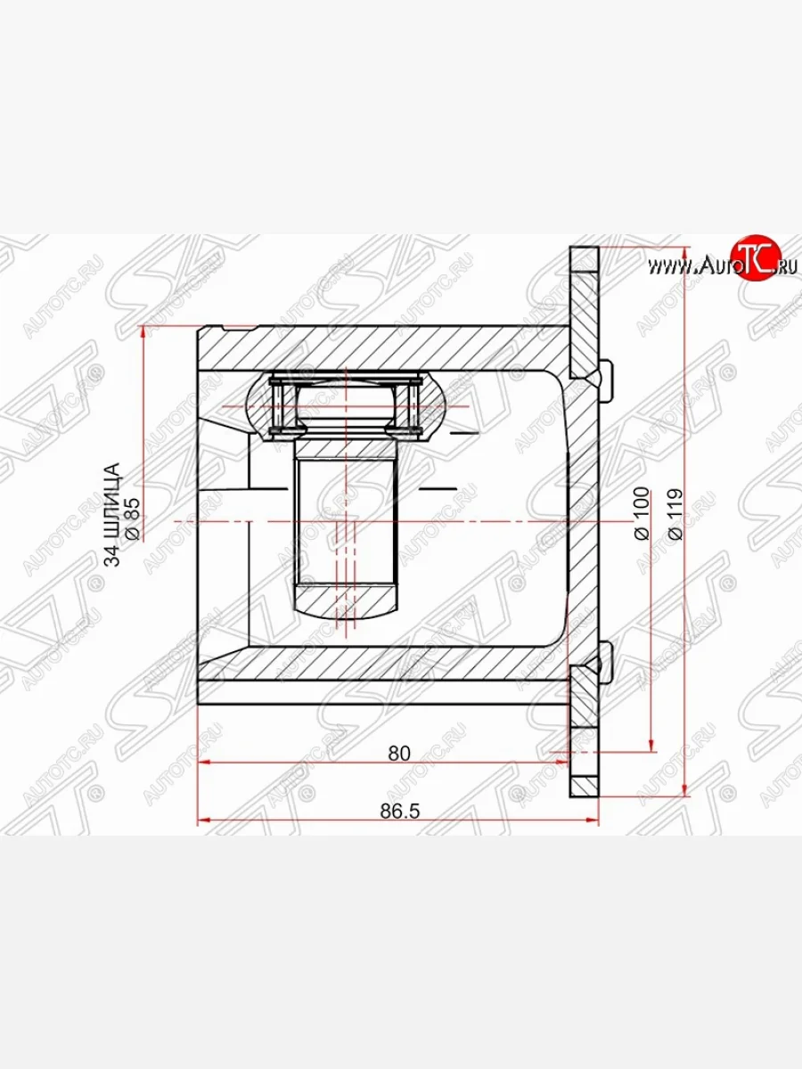 ШРУС SAT (внутренний) Audi A3 8PA хэтчбэк 5 дв. 3-ий рестайлинг (2010-2013)  в Перми Пермском крае