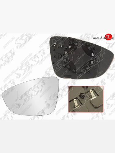 Левый зеркальный элемент зеркала заднего вида SAT (с подогревом) Volkswagen Passat  B7 (2010-2015) седан, универсал