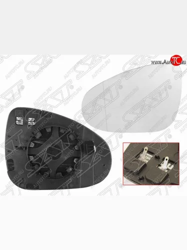 Левый зеркальный элемент зеркала заднего вида SAT (с подогревом) Volkswagen Touareg  2 NF (2010-2018) дорестайлинг, рестайлинг