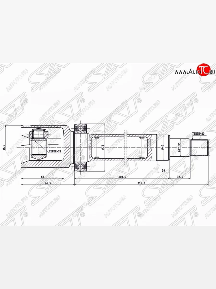 Шрус SAT (внутренний, 21*23*40 мм) Ford Fusion 1 хэтчбэк дорестайлинг (2002-2005)  в Перми Пермском крае