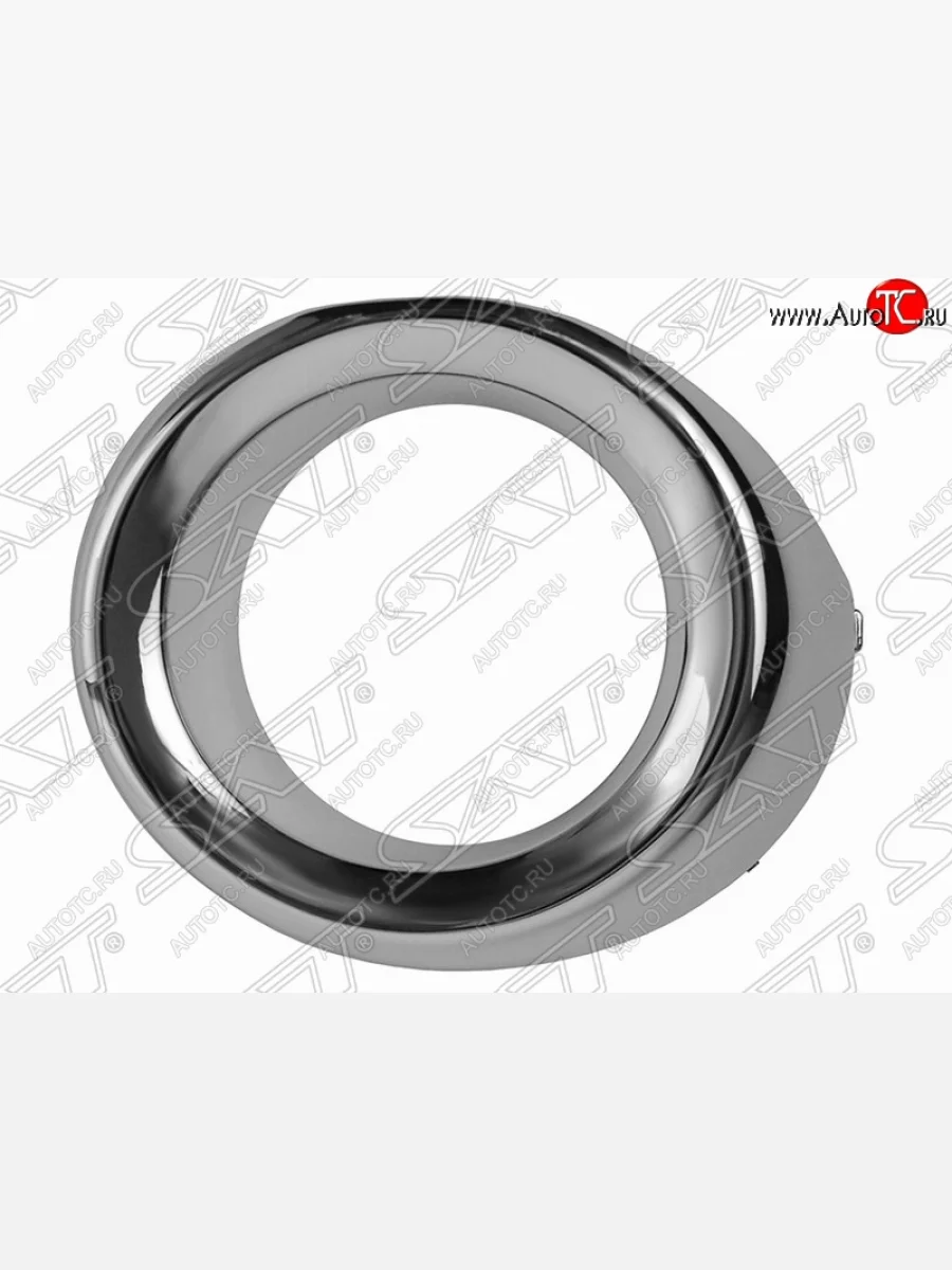 Левая рамка противотуманной фары SAT (хром ободок) Renault Logan 2 дорестайлинг (2014-2018)  в Керчи Республика Крым