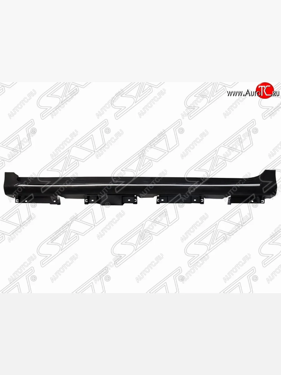 Левый порог пластиковый SAT (с хромом) Toyota Camry XV55 1-ый рестайлинг (2014-2017) (Неокрашенный)  в Самаре Самарской области