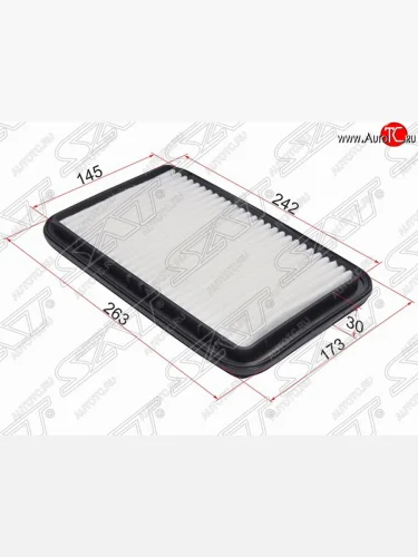 Фильтр воздушный двигателя SAT (1.3, 1.5, 263/242х173/145х03 mm) Chevrolet Cruze  HR51S,HR81S (2001-2008), Suzuki Ignis (2000-2008), Suzuki Wagon R  MC22S,VC12S (2000-2002)
