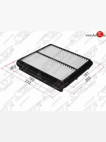 Фильтр воздушный двигателя SAT (212/193х202/181х39.4 mm) Chevrolet Lanos ( T100,  T150,  седан) (1997-2017), Daewoo Sense  Т100 (1997-2008), ЗАЗ Chance ( седан,  хэтчбэк) (2009-2017), ЗАЗ Sens ( седан,  хэтчбэк) (2007-2017)