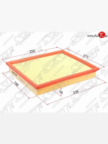 Фильтр воздушный двигателя SAT (1.5, 1.6, 2.0) Daewoo Espero (1990-1999), Daewoo Nexia ( дорестайлинг,  рестайлинг) (1995-2015), Opel Kadett  6 E (1984-1991)