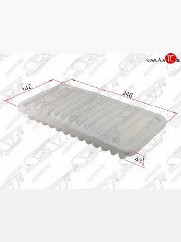 Фильтр воздушный двигателя SAT (1.3l, 246х142х43 mm) Daihatsu Terios ( J100,  J102,J122) (1997-2005), Toyota Cami  J100 (1999-2006)