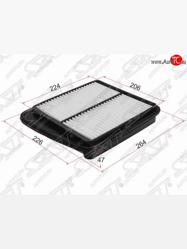 Фильтр воздушный двигателя 2.7 SAT (264/224х226/206х47 mm) Suzuki Escudo  2 - Grand Vitara ( FTB03 3 двери,  3TD62, TL52 5 дверей)