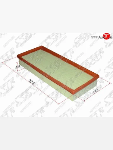 Фильтр воздушный двигателя SAT (338х143х49 mm) Ford Mondeo (2000-2007) Mk3,B4Y дорестайлинг, седан, Mk3,BWY дорестайлинг, универсал, Mk3,B4Y рестайлинг, седан, Mk3,BWY рестайлинг, универсал