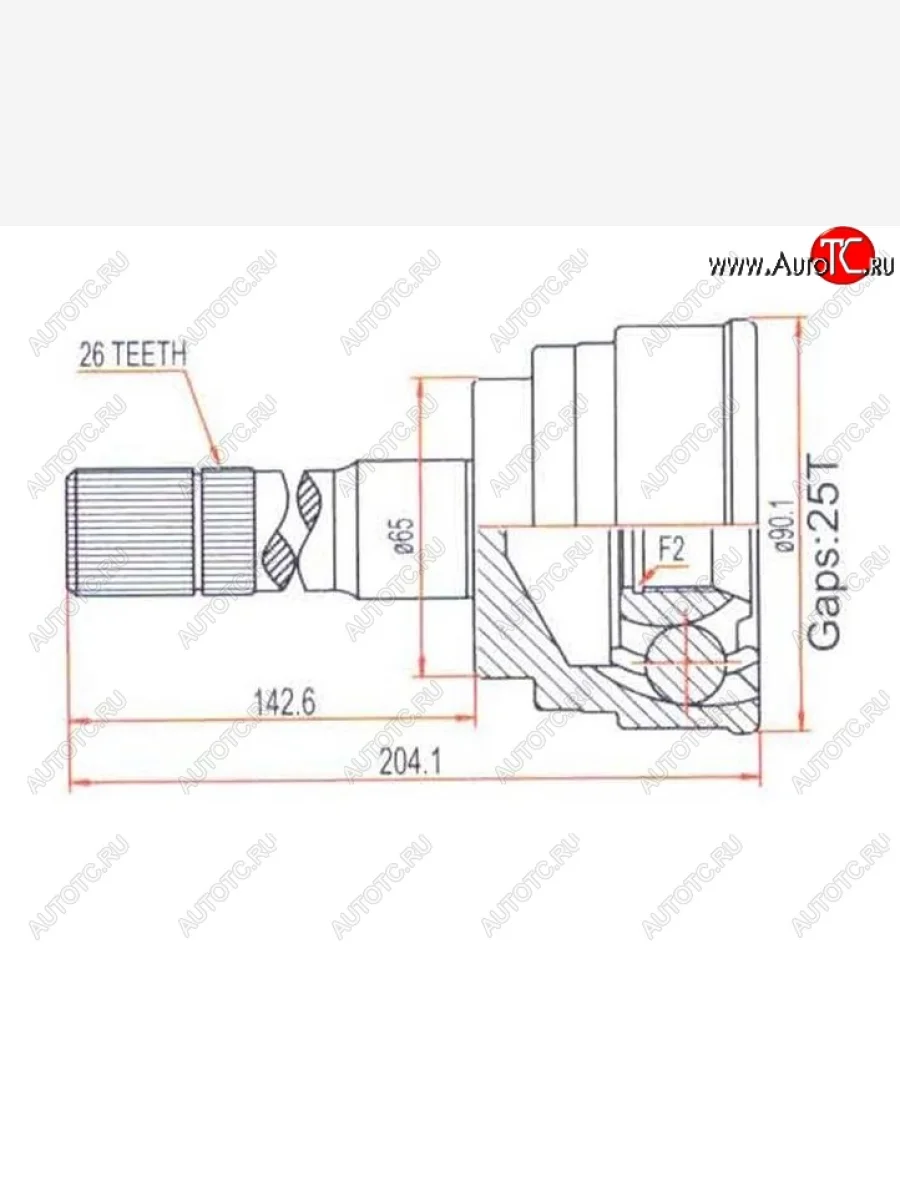Шрус (наружный) SAT (25*26*65 мм)  Mazda Proceed Levante (1991-1999)  В Кинешме Ивановской области