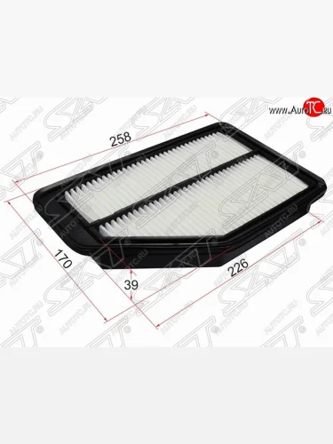 Фильтр воздушный двигателя SAT (258/226х170х39 mm) Honda CR-V  RE1,RE2,RE3,RE4,RE5,RE7 (2007-2012) дорестайлинг, рестайлинг