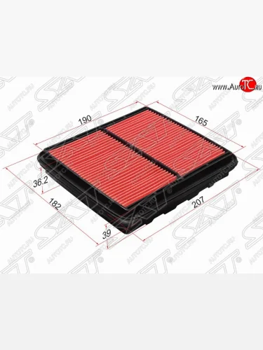 Фильтр воздушный двигателя SAT (207/190х182/165х39/36.2 mm) Honda Civic  EJ,EK,EM - Integra  DB6,DB7,DB8,DB9