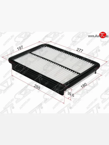Фильтр воздушный двигателя (diesel 2.0, 2.2) SAT (277х197х39.6 mm) Hyundai Santa Fe  CM (2009-2012), KIA Sorento  XM (2009-2015)