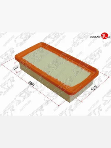 Фильтр воздушный двигателя SAT (254х174х37.5 mm) Hyundai Elantra ( XD,  XD2) (2000-2010), KIA Cerato  1 LD (2003-2008)
