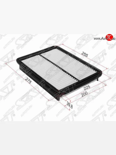 Фильтр воздушный двигателя SAT (2.4, 3.5) Hyundai Azera (2012-2018), Hyundai Santa Fe  CM (2006-2012), Hyundai Sonata  YF (2009-2014), KIA Sorento  XM (2009-2015)