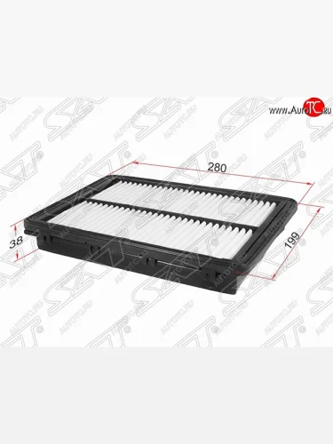 Фильтр воздушный двигателя (2.0, 2.4) SAT (280х199х38 mm) Hyundai Sonata  LF (2017-2019), KIA Optima ( 4 JF,  JF) (2016-2020)