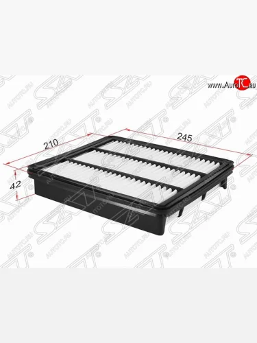 Фильтр воздушный двигателя SAT (245х210х42 mm) Hyundai Terracan  HP (2001-2007) дорестайлинг, рестайлинг