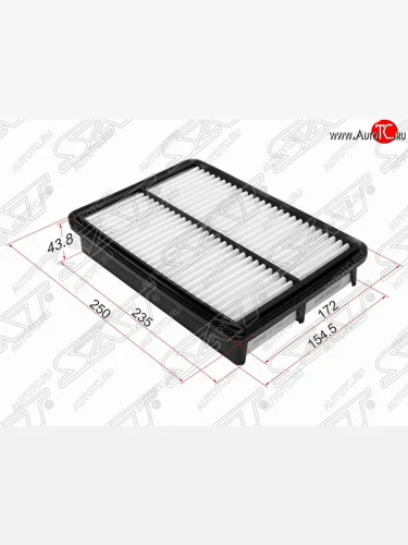 Фильтр воздушный двигателя SAT (250х172х43.8 mm) Hyundai Tucson  JM (2004-2010), KIA Sportage  2 JE,KM (2004-2008)