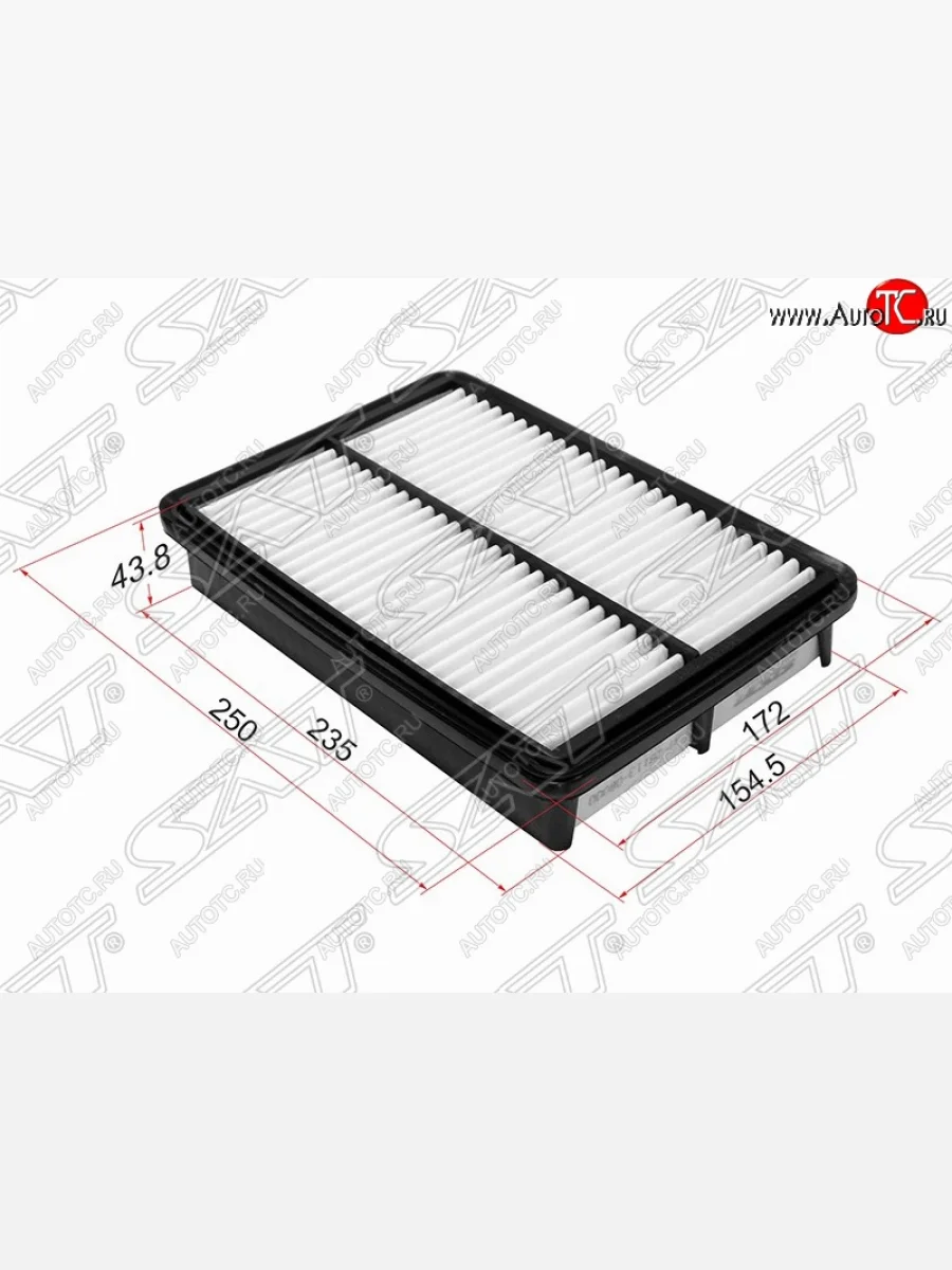 Фильтр воздушный двигателя SAT (250х172х43.8 mm)  Hyundai Tucson (2004-2010), KIA Sportage (2004-2008)  в Керчи Республика Крым