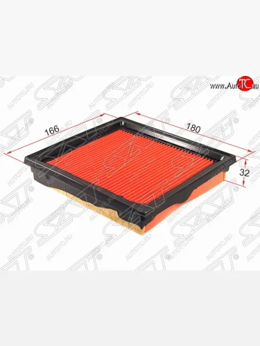 Фильтр воздушный двигателя SAT (180х166х32 mm) INFINITI EX35  J50 (2007-2013), INFINITI G37  V36 (2008-2014), INFINITI Qx50  J50 (2013-2016), Nissan 350Z (2002-2008), Nissan Skyline  V36 (2006-2014)