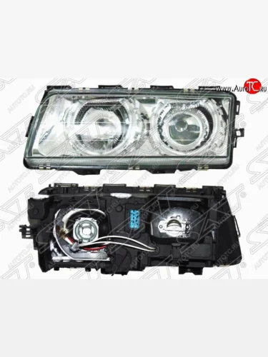 Левая фара передняя SAT (хрусталь, хром) BMW 7 серия  E38 (1994-1998) дорестайлинг, седан