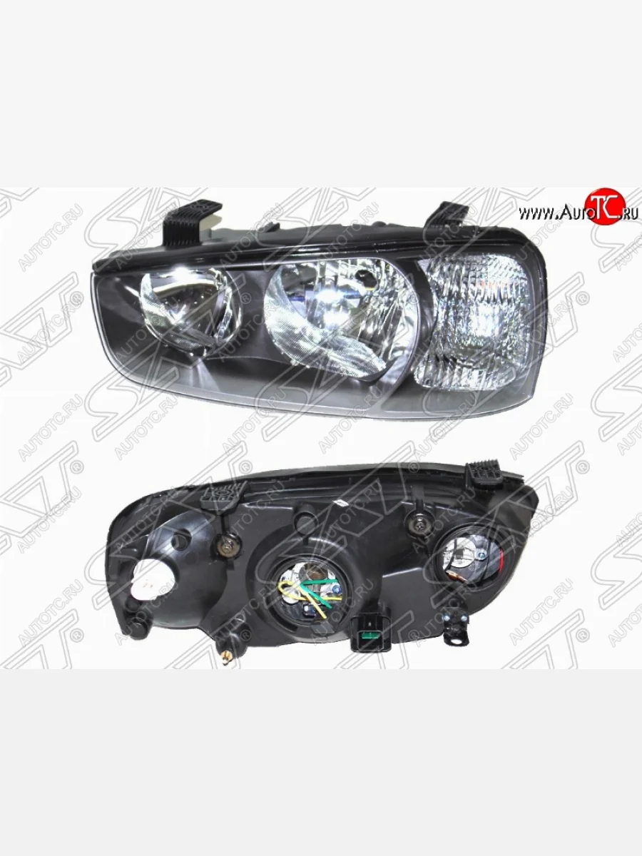 Фара левая передняя SAT Hyundai Elantra XD седан дорестайлинг (2000-2003) (черная)  в Самаре Самарской области