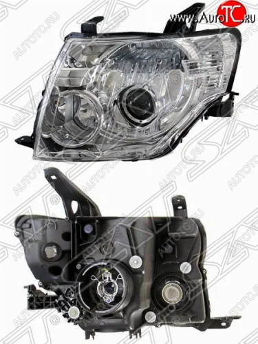 Левая фара передняя SAT (ксенон, с электрокорректором) Mitsubishi Pajero 4 V90 дорестайлинг (2006-2011)