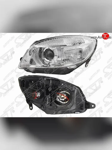 Левая фара передняя SAT (линза) Skoda Fabia Mk2 универсал дорестайлинг (2007-2010)