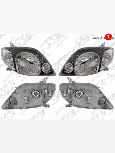 Фара передняя SAT (комплект, черные) 