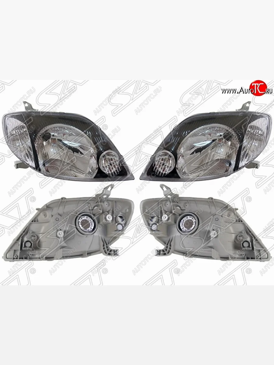 Фара передняя SAT (комплект, черные) Toyota Corolla Fielder E120 универсал дорестайлинг (2000-2002)  в Керчи Республика Крым