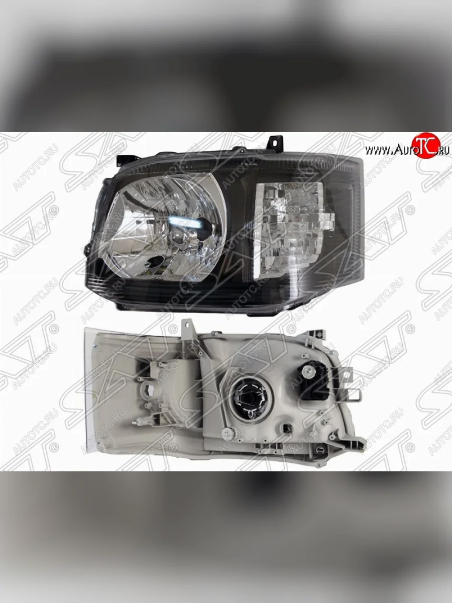 Левая фара передняя SAT (черная)  Toyota Hiace (2010-2013) H200  в Самаре Самарской области