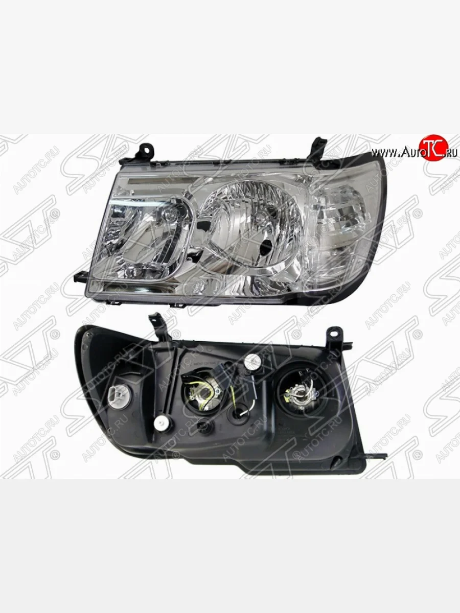 Левая фара передняя (дорестайлинг) SAT (хрусталь, цельная) Toyota Land Cruiser 10 100 1-ый рестайлинг (2002-2005)  в Керчи Республика Крым