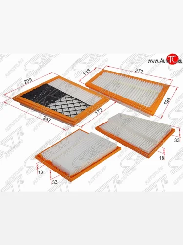 Фильтр воздушный двигателя SAT Mercedes-Benz GL class  X164 - ML class  W164