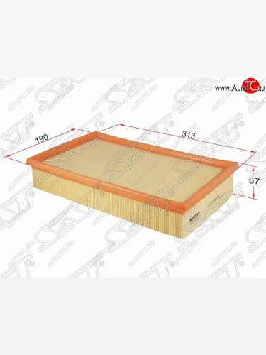 Фильтр воздушный двигателя SAT (313х190х57 mm) Mercedes-Benz E-Class  W210 (1996-2003) дорестайлинг седан, дорестайлинг универсал, седан рестайлинг, универсал рестайлинг