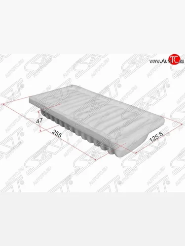 Фильтр воздушный двигателя SAT (255х125.5х47 mm) Mitsubishi Colt ( Z20, Z30 хэтчбэк 3 дв.,  Z30) (2002-2009) дорестайлинг, хэтчбэк 5 дв. дорестайлинг