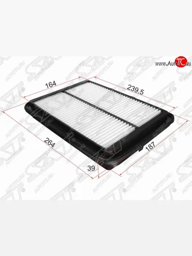 Фильтр воздушный двигателя SAT (264х187х39 mm) Nissan Navara  2 D40 (2004-2016) дорестайлинг, рестайлинг