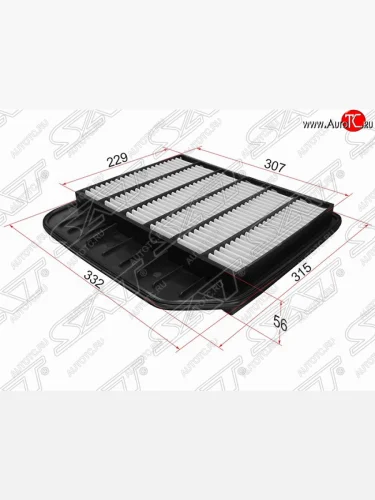 Фильтр воздушный двигателя SAT (332х315х56 mm) Nissan Patrol  6 (2010-2017) Y62 дорестайлинг, Y62 рестайлинг