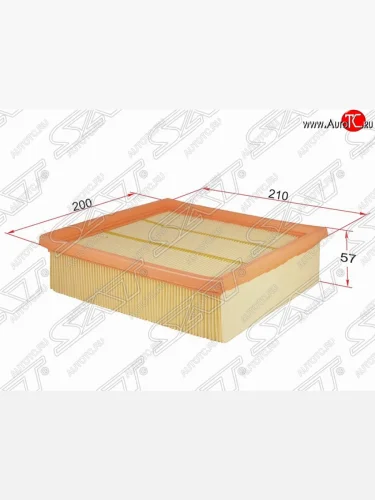 Фильтр воздушный двигателя (1.0, 1.2, 1.4) SAT (200х210х57 mm) Opel Corsa  D (2006-2014)   дорестайлинг, хэтчбэк 5 дв., дорестайлинг, хэтчбэк 3 дв., 1-ый рестайлинг, хэтчбэк 3 дв., 1-ый рестайлинг, хэтчбэк 5 дв.,  2-ой рестайлинг, хэтчбэк 5 дв., 2-ой рестайлинг, хэтчбэк 3 дв.
