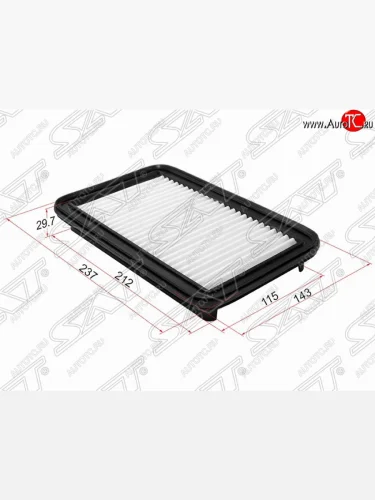 Фильтр воздушный двигателя SAT (237х143х29.7 mm) Suzuki Swift  ZC (2003-2008) дорестайлинг, хэтчбэк 5 дв.