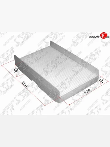 Фильтр салонный SAT (284х178х59/25 mm) CITROEN C2 (2003-2009), CITROEN C3  FC/FN (2002-2009), CITROEN C3 Picasso ( дорестайлинг,  рестайлинг) (2008-2017), CITROEN C4 ( B7) (2004-2022), CITROEN DS4  PF1 (2010-2015), Peugeot 1007 (2004-2009), Peugeot 307 ( хэтчбэк 3 дв.,  универсал,  хэтчбэк 5 дв.) (2001-2008), Peugeot 308  T7 (2007-2014), Peugeot 4008 (2012-2025), Peugeot RCZ ( дорестайлинг,  рестайлинг) (2010-2015)