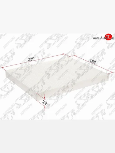 Фильтр салонный SAT (239х188х22 mm) Ford EcoSport - Fiesta  6