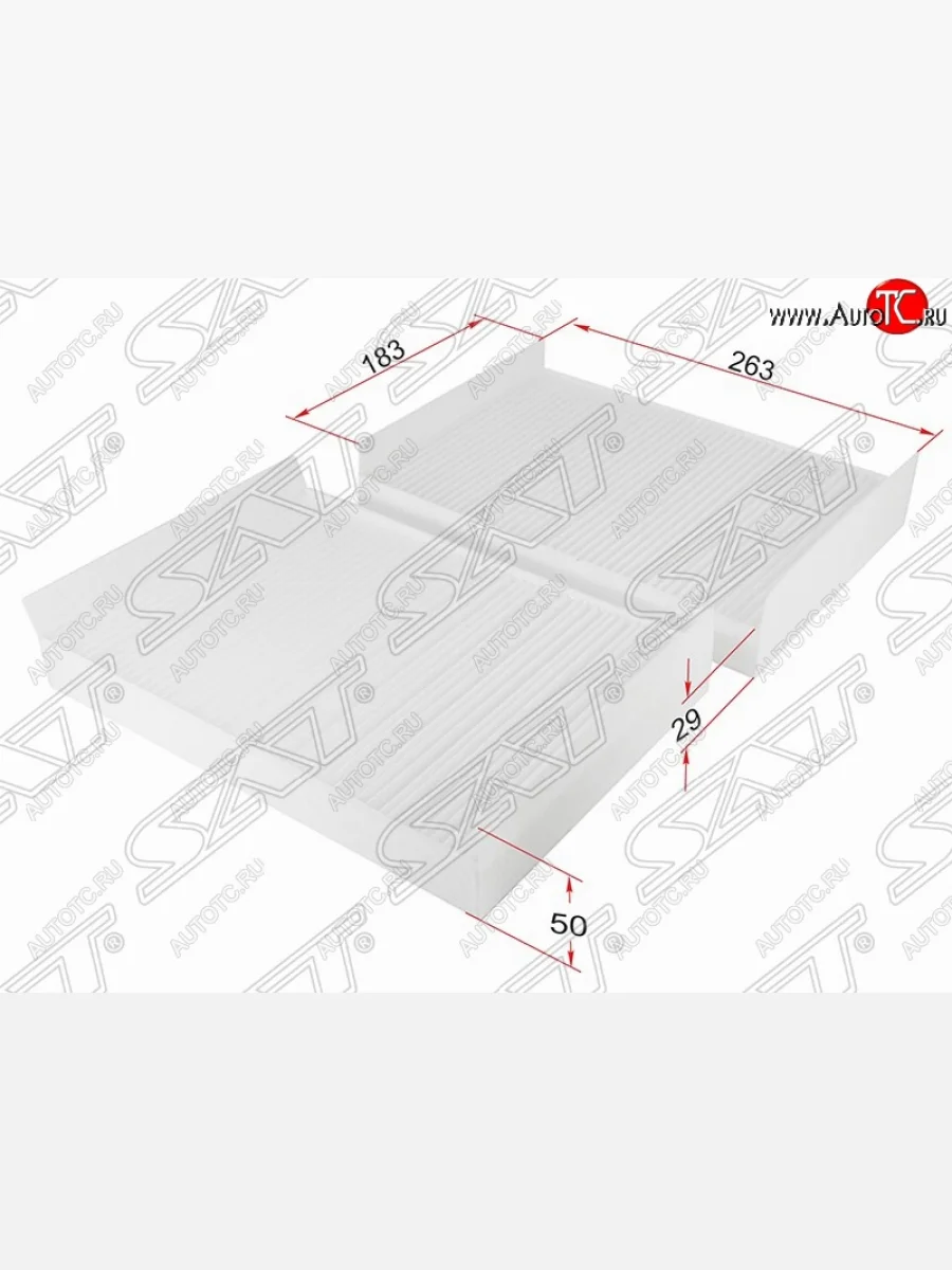 Фильтр салонный SAT (комплект, 263х183х50/29 mm)  Mercedes-Benz  CL class  C216, S class  5 W221  в Керчи Республика Крым