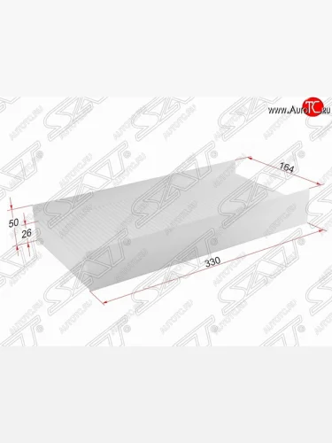Фильтр салонный SAT (330х164х50/26 mm) Opel Corsa  C - Vectra  C