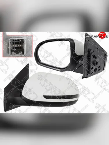 Левое боковое зеркало заднего вида SAT (поворот, 5 контактов) KIA Rio 3 QB дорестайлинг седан (2011-2015)