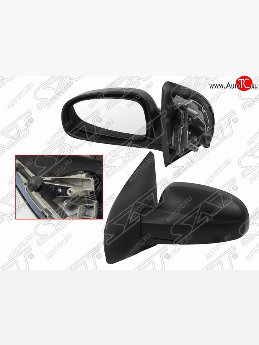 Левое зеркало заднего вида SAT (механическое)  Chevrolet Aveo (2006-2015) T250, T300 (Неокрашенное)  в Самаре Самарской области
