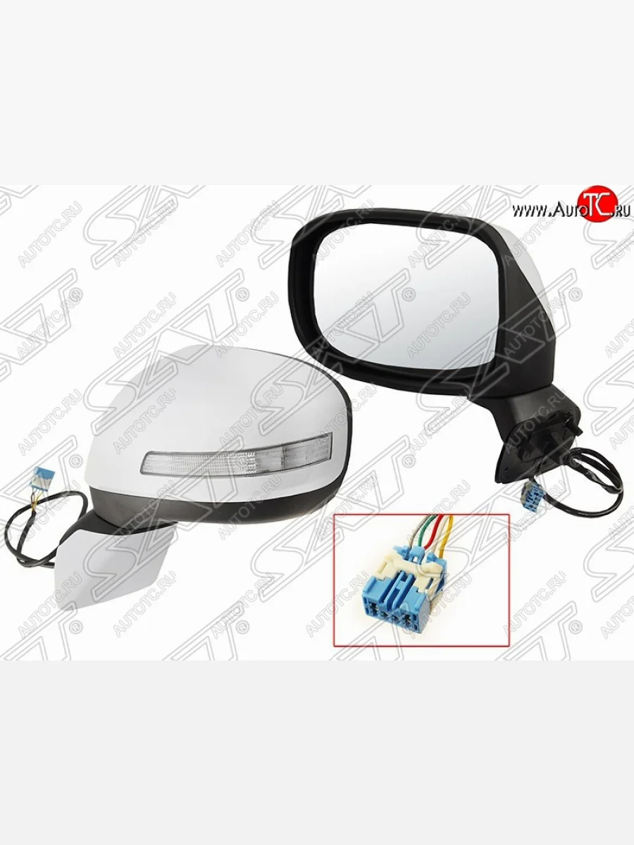 Левое боковое зеркало заднего вида SAT (регулировка, поворот, 5 контактов)  Honda Civic (2011-2016) FB (Неокрашенное)  в Самаре Самарской области