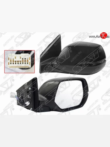 Левое боковое зеркало заднего вида SAT (обогрев, поворот, 7 контактов) Honda CR-V  RM1,RM3,RM4 (2012-2018) дорестайлинг, рестайлинг