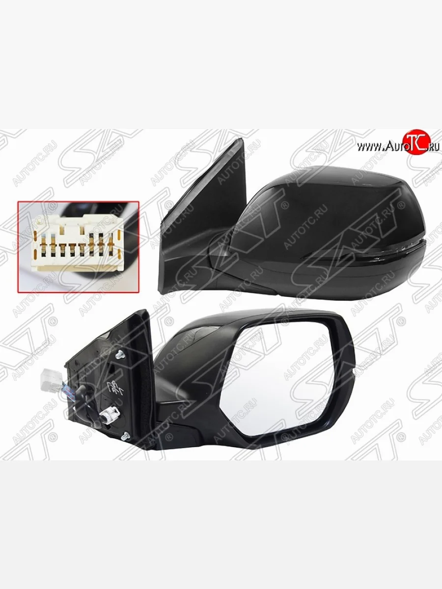 Левое боковое зеркало заднего вида SAT (обогрев, поворот, 7 контактов) Honda CR-V RM1,RM3,RM4 рестайлинг (2014-2018) (Неокрашенное)  в Перми Пермском крае