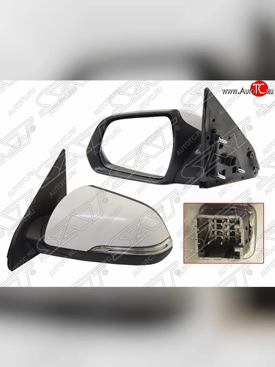 Левое боковое зеркало заднего вида SAT (поворот, 5 контактов) Hyundai Creta GS рестайлинг (2019-2021) (Неокрашенное)  в Керчи Республика Крым